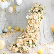 팝업스토어 전시장 조화 조경 행잉플라워 포토존 배경, 1개, 분홍 초록 봄 1.5m