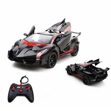 JODDA 어린이 RC카 장난감 무선 손잡이 모방하다 스포츠카, 1개, 람보르기니/블랙/붉은색