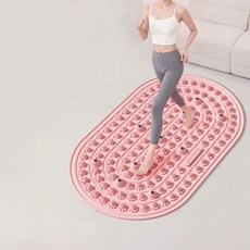 液態矽膠指壓板 無折痕實心 磁石超慢跑墊 矽膠腳底按摩墊, 莫奈粉, 軟膠磁石二合一-40*58公分