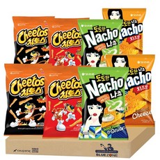 미국 과자스낵 세트 치토스(매콤달콤맛2 바베큐맛2) 도도한나초(치즈맛2 샤워크림2), 8개