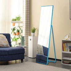 C&B 第二代伊莎 無邊框 落地穿衣鏡 附掛勾 寬40cm 附支架, 寬度40cm湛海藍