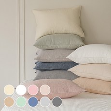 [아망떼] 타임리스 60수 아사 피그먼트 퀼팅베개커버 30x50 8color, 색상:아이보리