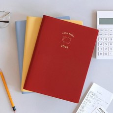 2026 가계부 날짜형 용돈기입장 1년 커버형 가계부 주부 기록 기록용 재정 카드 신용 속지, 밀키옐로우