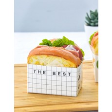 샌드위치 용기 일회용 반케이스 햄버거 포장 빵집 토스트, 화이트 오일저항 매트 100장17.5 x 17, 1개