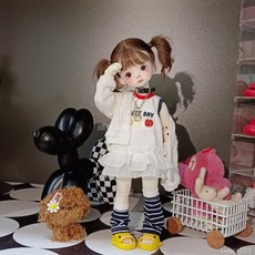 養娃日記 bjd娃衣6分娃娃衣服針織外套，柔軟針織，多色可選，OB11配飾, 1個, 軟糯小開衫,小6分bjd尺寸