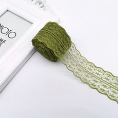 레이스천 밑단 원단 부자재 리본끈 4.5cm 10M, 1개, 37#올리브