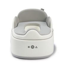 KUKU PLUS 豪華軟墊三合一學習便器馬桶 - 台灣公司貨, kuku學習便器馬桶-曜石灰