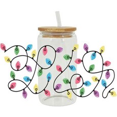 다채로운 UV DTF 크리스마스 트리 컵 랩 트랜스퍼 스티커 유리 컵용 나무 및 진저브레드 문지르는 전사 DIY 유리 세라믹 컵 데칼 다림질 전사용 전사 방수 스티커