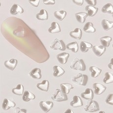Mirhua 네일 파츠 네일 툴 파츠 하트 3D 입체 투명 레진 DIY 귀여워 네일 아트 데코 파츠 5mm·6mm 약 200개