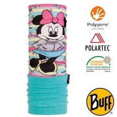 BUFF 可愛米妮兒童Polartec防風保暖頭巾圍脖刷毛帽，女款賞雪頸圍面罩