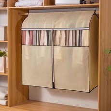 立體衣物防塵罩 衣架防塵套 落地衣架雙桿防塵罩全封閉衣服防塵袋衣柜大衣掛式家用蓋罩衣帽, 1個, 無紡布/全封閉/可視/大空間,長60cm）（寬50cm）（高120cm