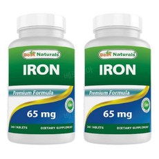 베스트내추럴스 철분 65mg 240정 2개 Best Naturals Iron