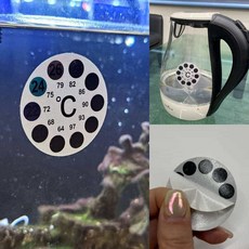 접착식 원형 어항 온도계 스티커 간편한설치 온도감지스티커 온도스티커 어항용품