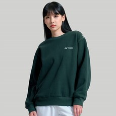 요넥스 남성 여성 오버핏 기모 맨투맨 긴팔 티셔츠 243TL002U 다크그린