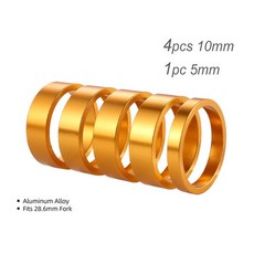 1520pcs 자전거 헤드셋 줄기 알루미늄 합금 와셔 MTB 도로 자전거 프론트 포크 스페이서 링 켓 28.6mm 1-18 스티어링 튜브, [04] 5pcs Gold