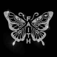 1개 유리 핫픽스 라인스톤 다리미 부착형 아플리케 의상 액세서리 (옷 가방 바지용 나비 모양 297x210mm), 투명색