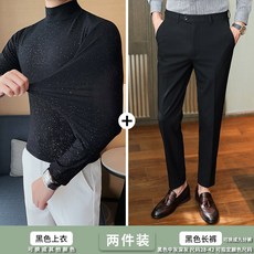 반짝이 남성 댄스복 큐빅 2XL 행사복 플레어 B035 룸바 루즈핏 탱고 의상 허리밴딩