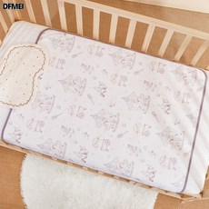 DFMEI 嬰兒可水洗隔尿墊a類母嬰級防水透氣寶寶四季隔漏尿墊生理期, 1個, 馬戲團(四層加厚款a類精梳棉)