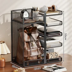 데스크탑 정리 선반 사무실 파일 책 다층 문서 스탠드 학생, 02 검은색