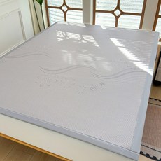 夏季冰絲冰豆豆涼蓆子, 雪花灰無枕套, 1個