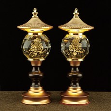 蓮花燈 佛燈 供燈 神明燈 公媽燈 招財燈 財位燈 供佛燈 財神燈 110V LED燈 佛具用品, 插電款/菠蘿招財 高36公分/七彩一對, 1個