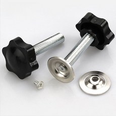 臺灣梅花頭螺絲 M8 M10 38#梅花壓板膠頭手擰螺絲 含壓片可調節六角把手螺栓*35-80, 1個, M10*40【直径38mm】带压片