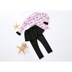 시크프릴 치랭스 래쉬가드 상하의 세트 블랙 워터레깅스