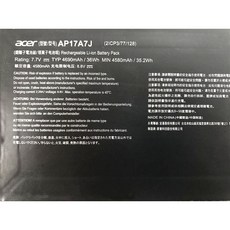 副廠 ACER AP17A7J 2芯 電池 Swift 7 SF714 系列 SF714-51T SF714-51TXX 筆記型電腦電池, 1個, AP17A7J 8成新-保固一個月