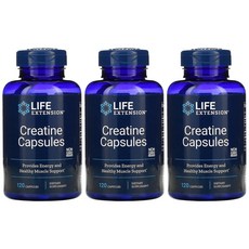 라이프 크레아틴 크레아티닌 헬스부스터 운동전부스터 120 캡슐 CREATINE 3통, 120정