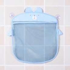 卡通可愛浴室收納袋 戲水玩具收納袋 收納網袋 掛袋 玩具收納袋, 藍小熊, 1個
