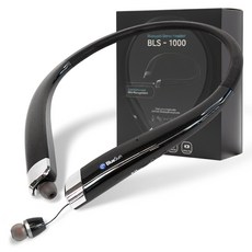 블루선 넥밴드 블루투스 이어폰, BLS-1000, 블랙