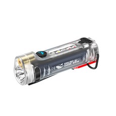 SMILING SHARK TIP-6060 多功能鑰匙扣燈，高亮度LED，內置鋰電池，堅固耐用，磁吸設計, 透明色, 1個