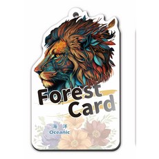 Oceanic 海洋森林香氛卡 獅子造型 室內香氛 持久清新, 圖騰炫彩獅子(1入), 海洋