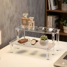 끼리온 투명 아크릴 진열대 피규어 향수 장식장, 투명 30cm 2단선반 1개