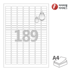 아이라벨 CL589MP A4 스티커 라벨지 흰색 무광 방수 레이저, 189칸, 25개