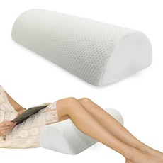 Eiury 하프 문 볼스터 베개 - 다리 무릎 허리 발목 및 머리 지지대에 적합 침대용 다용도 요추 지지대 메모리 폼 세탁기 세탁 가능한 커버 포함 L 223835, White, 20.5" x 8" x 4.5"