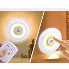 무선회전형 천장부착 집중조명 침실독서등 옷장내부등 현관센서등 이동식스팟라이트, LED라이트 1p 리모컨포함-주황(노란등)