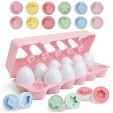 매칭 에그 몬테소리 교육용 장난감 형태 맞추기 장난감 매칭 지능 발달 장난감 매칭 에그 유아 형태는 끼워넣기 에그 퍼즐 12점 세트 컬러풀한 소녀 남자 아이 생일 선물 레전드 페일