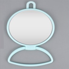 살림마켓 벽걸이 겸용 원형 거울 욕실타월걸이, 핑크