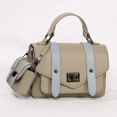 moz瑞典駝鹿 防潑水 翹課信封劍橋包 M (沙漠灰/燕麥灰) 子母包 附寬細背帶 英倫風 格紋, 沙漠灰, 1個