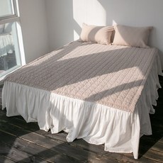 피그먼트 순면 침대패드, 베이지 사각누빔