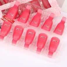10Pcs 네일 아트 클립 제거 다채로운 아크릴 손톱 용 캡 클립 제거 매니큐어 UV 젤 폴란드어 매니큐어 핑거 랩, [03] pink-10pcs