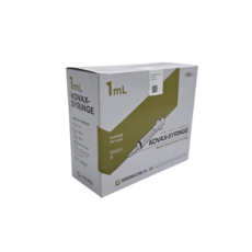 한국백신 일회용 주사기 1ml 26G 1/2" 100개, 1박스