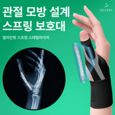 실버리 얇은 손목 엄지손가락 보호대 스프링 터널증후군 손목아대, 1개