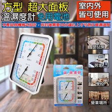 《附發票》時尚高精度溫濕度計 日式超大螢幕溫濕度計 環境、健康管理溫濕度計, 1個, 方型超大面板溫濕度計(免用電池)