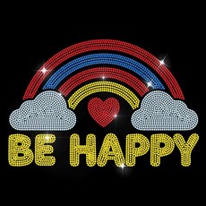 1개 유리 핫픽스 라인스톤 다리미 부착형 아플리케 의상 액세서리 (옷 가방 바지용) 레인보우 297x210mm, 혼합색