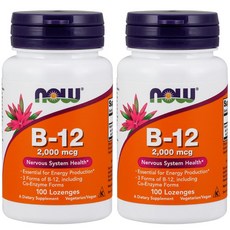 Now Foods 維生素 B-12 2000mcg 錠劑, 100顆, 2個