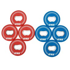 GSE 게임 및 스포츠 전문가 교체 와셔 8개 세트 병따개 포함 세탁기 던지기 게임용 빨강파랑, Red/Blue