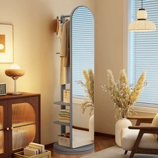 그레이리빙 360도 회전 행거 수납 옷걸이 스탠드형 전신거울 원목 원목색, K. 그레이 특대형 50x50x168x섀시 모델