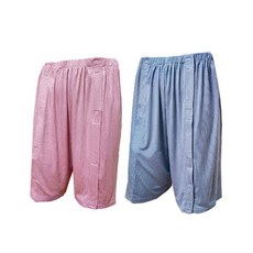 海夫健康生活館 居家照護 全開式臥床五分褲 魔鬼氈 春夏季款 (ZHCN2336), 1個, 男款淺藍L
